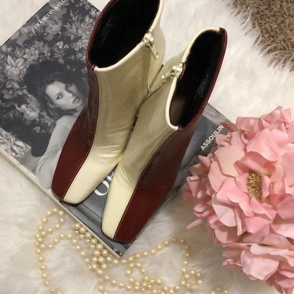 BNIB • ASOS • Two-Tone Leather Ankle Boots - Picture 6 of 15
